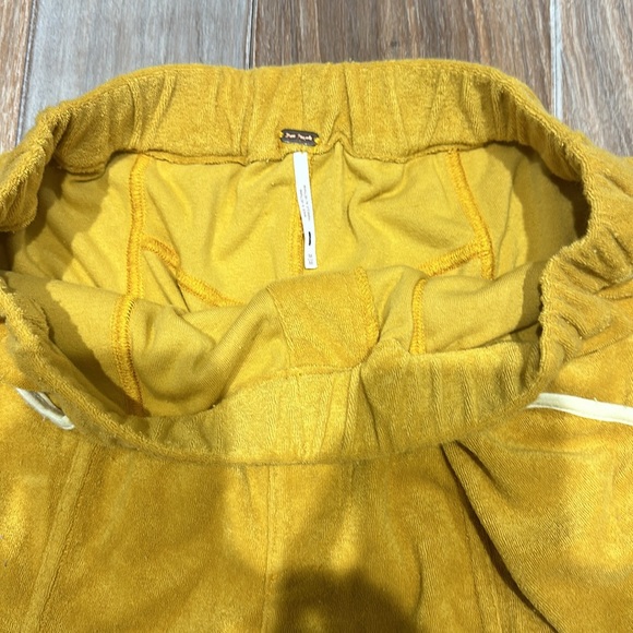 NWOT Free People size medium terry shorts, yellow - Picture 2 of 3
